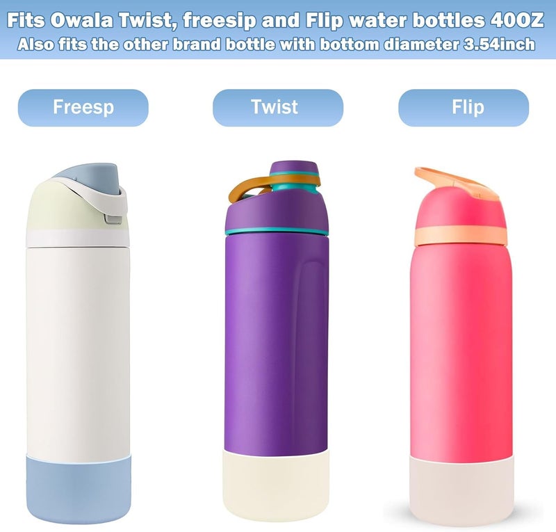 LUCKINEE 2Pcs Silicone Boot Bottom Base for Owala FreeSip Twist and Flip Flask 40OZ and Hydro Flask Wide Mouth 32oz 40oz and More Bottles with Bottom Diameter 3.46-3.65in - Image 2