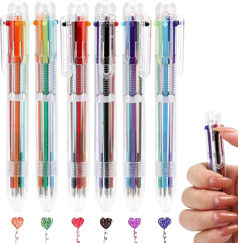 Faded 6-in-1 Ballpen Set | 0.7mm Retractable Multi-Ink Pens with Six Colors in One | Convenient Writing, Highlighting & Color-Coding Pens (Multicolor-Pack of 6) - Image 1