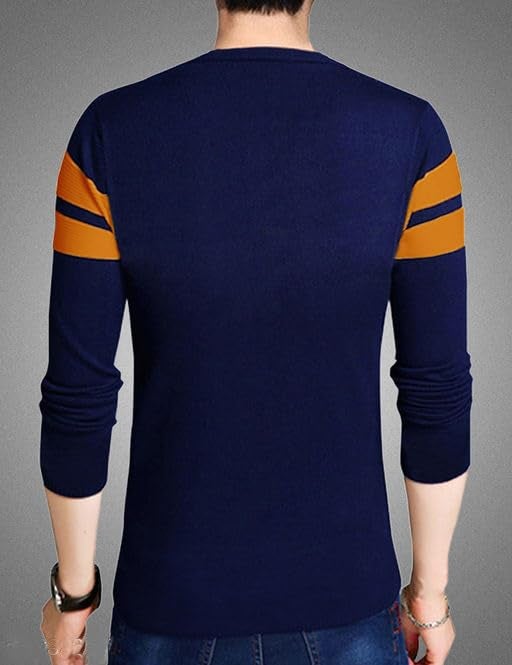 LEOTUDE Men's Regular Fit Cottonblend T-Shirt(42MARN01_P_NavyBlue_2XL) - Image 2