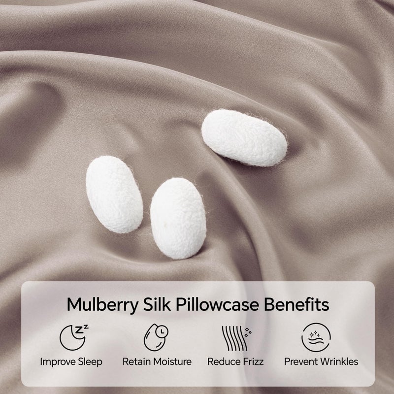 INFIIXSO Mulberry Silk Pillowcase for Hair and Skin  Silk Pillow Cases Queen Size with Hidden Zipper 20x30 Inches  Extraordinary Smooth and Soft Cooling Pillow Cases for Hot Sleepers(Caramel  1 Pack) - Image 2