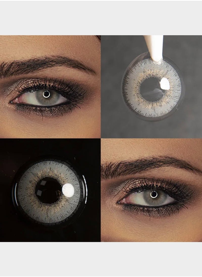 Unibling Grey Salt Lake Yearly Colored Contact Lenses, Unisex Cosmetic Contact Lenses, Enlargement Collection, Light Grey, With Case  - Image 3