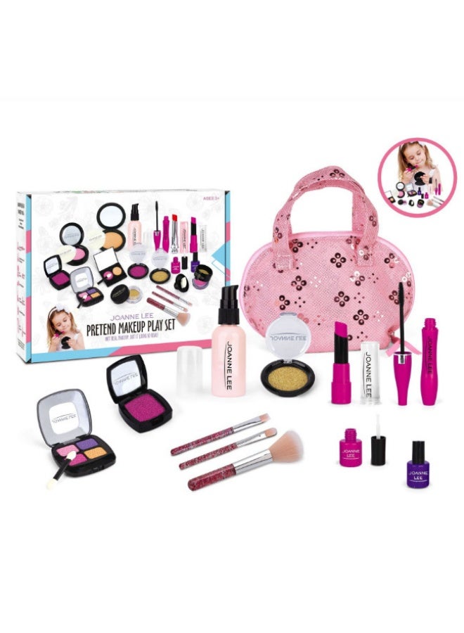 13-Piece Pretend Makeup Kit for Girls' Beauty Basics Learning, Kids Makeup Set with Cosmetic Bag for Dress-Up and Pretend Play - Image 1