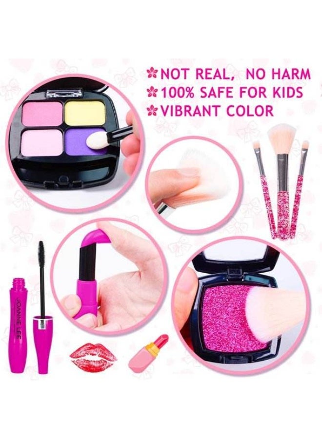 13-Piece Pretend Makeup Kit for Girls' Beauty Basics Learning, Kids Makeup Set with Cosmetic Bag for Dress-Up and Pretend Play - Image 3