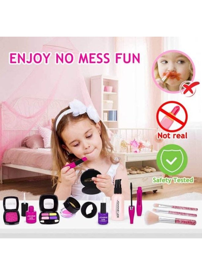 13-Piece Pretend Makeup Kit for Girls' Beauty Basics Learning, Kids Makeup Set with Cosmetic Bag for Dress-Up and Pretend Play - Image 5