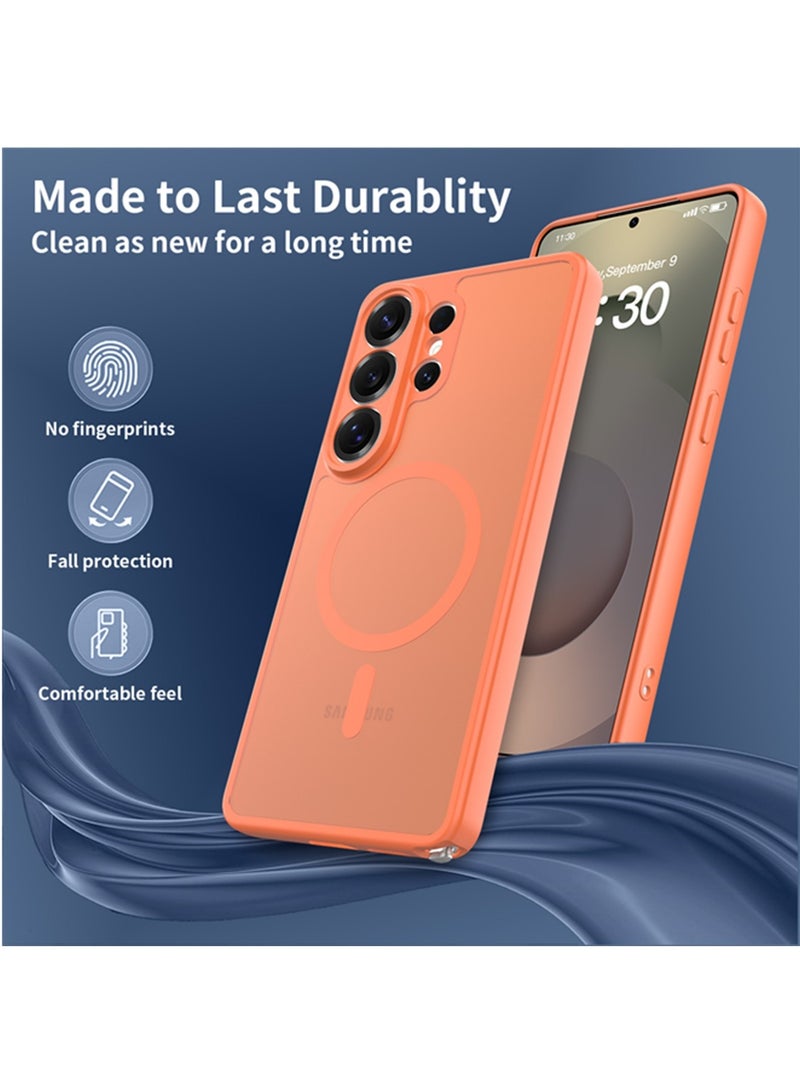 Adando Strong Magnetic Case for Samsung Galaxy S26 Ultra 5G, Compatible with Magsafe, Slim Translucent Matte Mil-Grade Drop Protection Rugged Magnetic Case (Orange, Galaxy S26 Ultra 5G) - Image 5