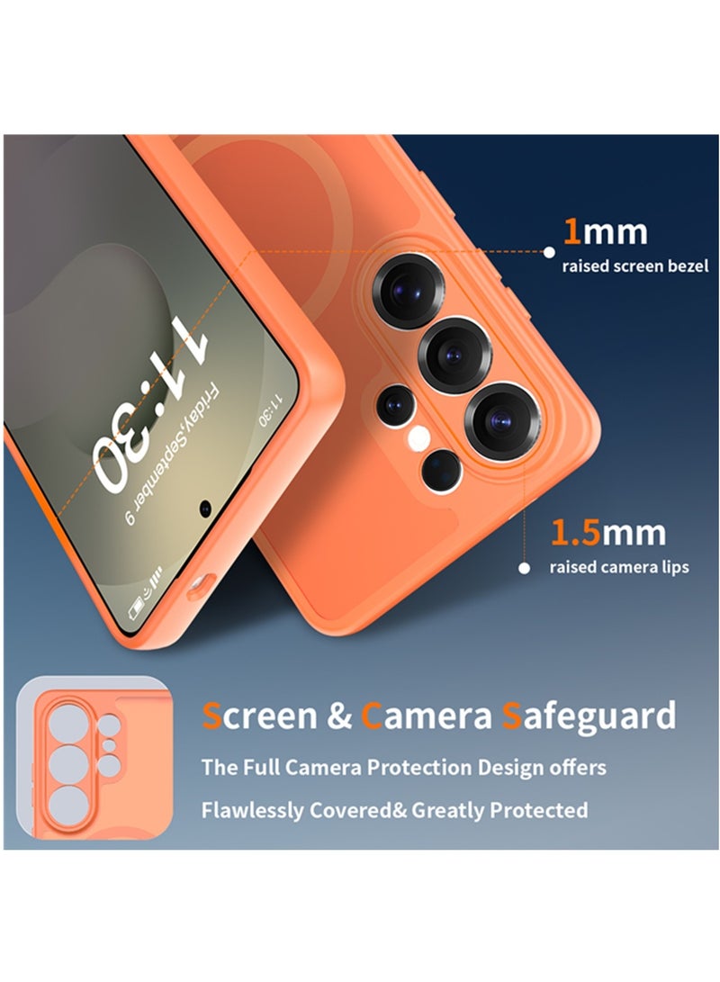 Adando Strong Magnetic Case for Samsung Galaxy S26 Ultra 5G, Compatible with Magsafe, Slim Translucent Matte Mil-Grade Drop Protection Rugged Magnetic Case (Orange, Galaxy S26 Ultra 5G) - Image 3