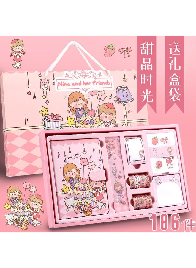 Bluejw Net Red Hand Ledger Suit Cute Girl Diary Walking Stick Material Tool Material Tape Sticker Gift Box To Zhe - Image 1