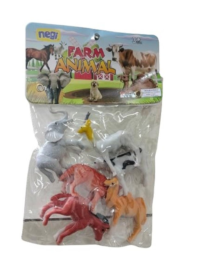 Negi 6pcs Medium Size Farm Animals Figure - Children Puzzle Early Education Knowledge Learning at Home - Gift Toy Set Realistic for Kids Toddlers Animal Play for Kids. - Image 2