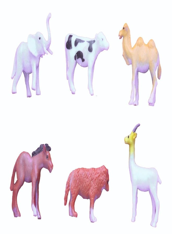 Negi 6pcs Medium Size Farm Animals Figure - Children Puzzle Early Education Knowledge Learning at Home - Gift Toy Set Realistic for Kids Toddlers Animal Play for Kids. - Image 1