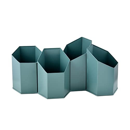 Elan Metal All In One Multifunctional Office Supplies Desk Organizer (Edgestationary, Moss Green) - Image 5