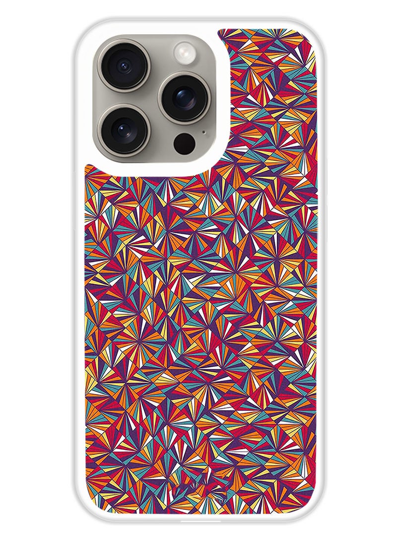 Theodor Protective Case Cover For APPLE IPHONE 15 Pro Small Rhombus (White Bumper) - Image 1