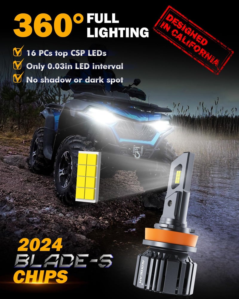 Auxbeam H11 H8 H9 Fog Light, F15 Series 20000LM H11 Powersport Light for Off-Road Use or Fog Light-2 Pack - Image 3