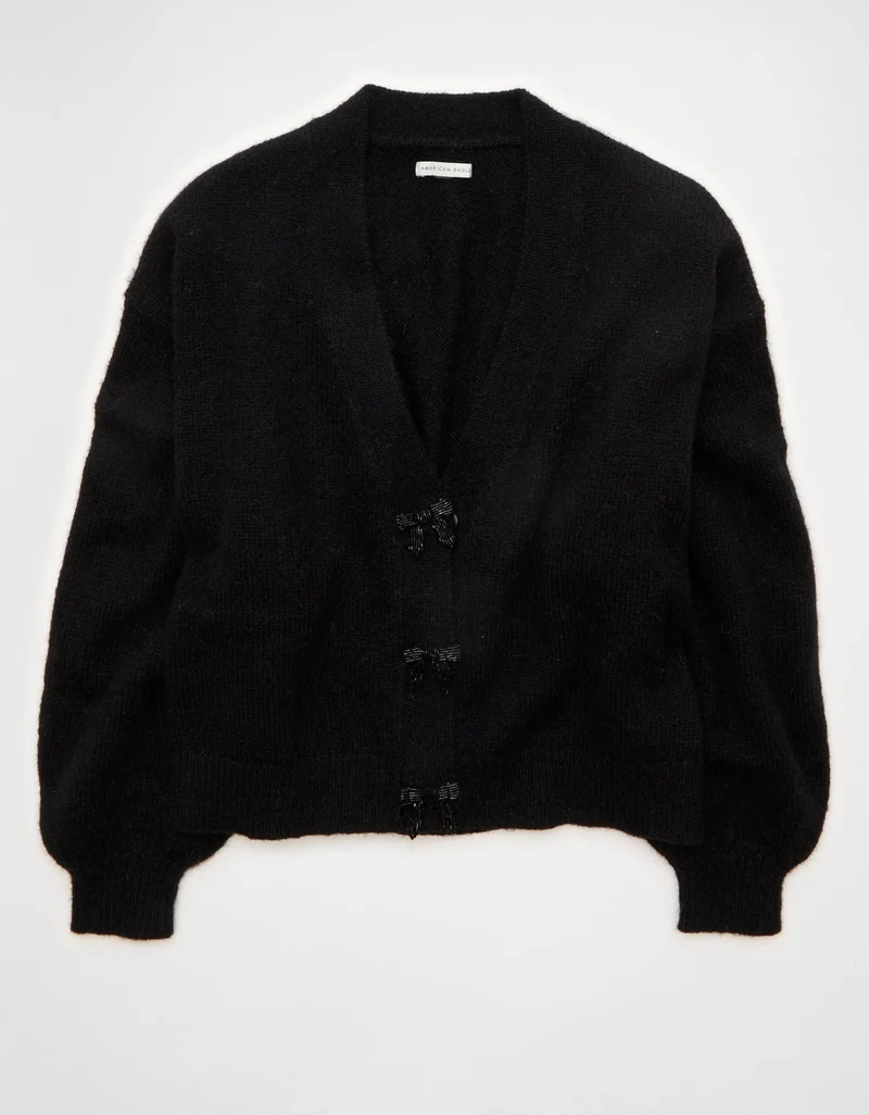 American Eagle AE V-Neck Bow Cardigan