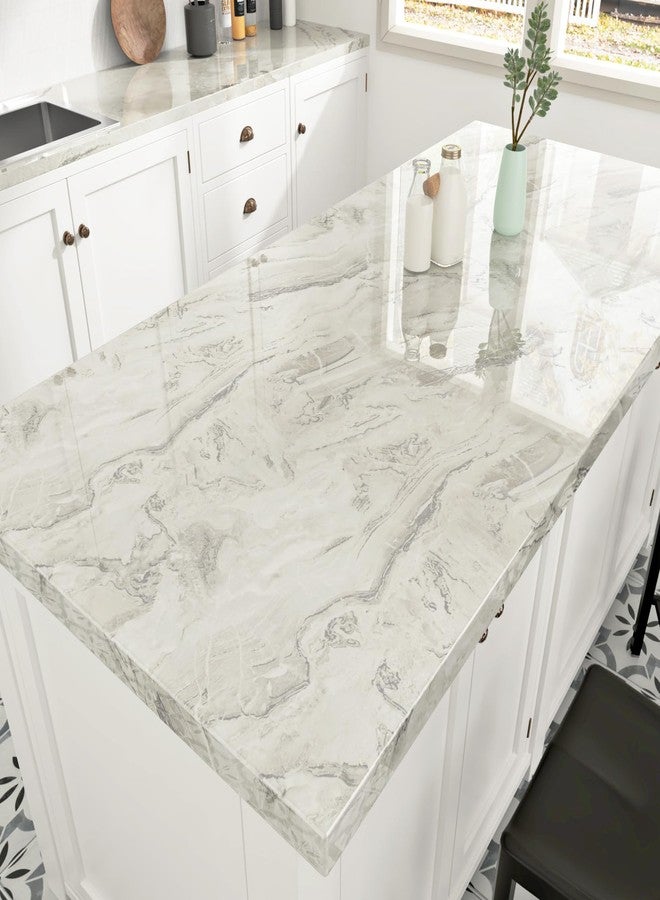STICKEEP Beige Marble Contact Paper Peel and Stick Countertops Waterproof Marble Vinyl Countertop Wrap Self Adhesive Gold Granite Contact Paper for Tables Kitchen Cabinets Bathroom Walls 17.7" x 120" - Image 3
