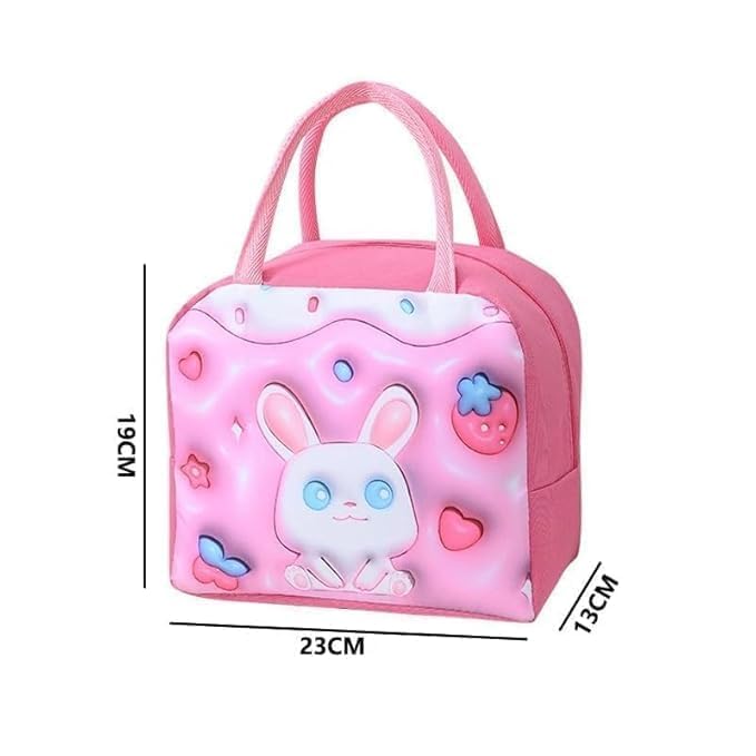MOGAL LIFE MOGAL LIFE3D Cartoon Childrens Insulated Lunch Box Bag Aluminum Foil Thermal Insulation Waterproof Lunch Bag Oxford Insulation Waterproof Lunch Bog for Girl Kids Boy Pack of 1 Assorted Colours - Image 4