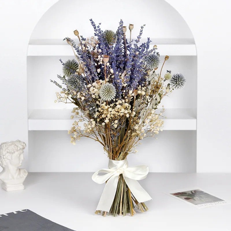 Bluejw Natural Dried Lavender Bouquet - Bulk Preserved Flower Arrangement for Christmas, Easter, Wedding & Home Decor - Real Dried Plants Included - Image 1