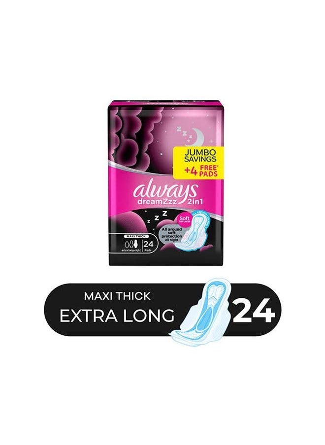 2In1 Feather Soft  Maxi Thick Long Sanitary Pads With Wings 24 Pads