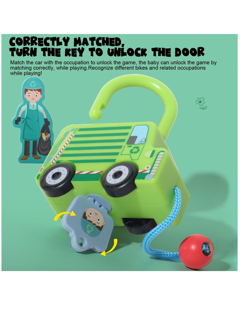 Montessori Lock and Key Car Toy for Toddlers 3 to 5 Years, Sensory Fine Motor Skills Development Gift for Boys and Girls  - Image 4