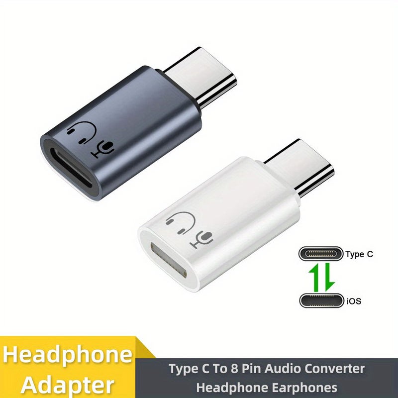 محول USB-C إلى 8-pin لسماعات الهاتف لأجهزة iPhone 15 و16 وأجهزة Type-C (قطعة واحدة) - للصوت فقط، بدون شحن أو نقل بيانات، متوافق مع iPad وMacBook - اللون الأبيض - Image 3