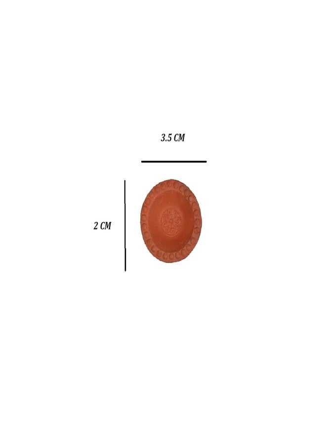 Om Phool Batti Natural Clay Traditional Handmade Diya/Diyali | Earthen Clay Diya | Terracotta Mitti Ka Diya/Deepak | Diyas for Pooja - Pack of 6 (Height:2 Cm) - Image 5