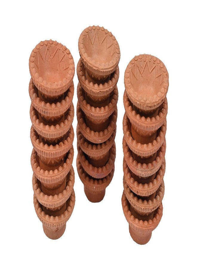 Om Phool Batti Natural Clay Traditional Handmade Diya/Diyali | Earthen Clay Diya | Terracotta Mitti Ka Diya/Deepak | Diyas for Pooja - Pack of 6 (Height:2 Cm) - Image 3