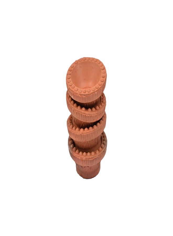 Om Phool Batti Natural Clay Traditional Handmade Diya/Diyali | Earthen Clay Diya | Terracotta Mitti Ka Diya/Deepak | Diyas for Pooja - Pack of 6 (Height:2 Cm) - Image 4