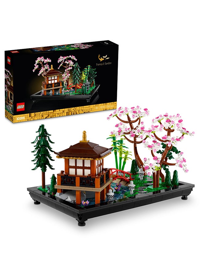 LEGO 10315 Icons Tranquil Garden, Botanical Zen Garden Kit for Adults with Lotus Flowers, Customisable Desk Decoration, Inspired by Japanese Traditions, Mindful Gardening Gift for Women, Men  - Image 1