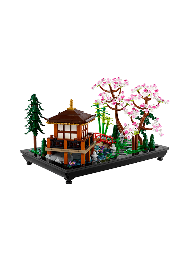 ليغو مجموعة حديقة زن حديقة هادئة 10315 Icons Tranquil Garden للكبار بزهرة اللوتس، ديكور مكتبي قابل للتخصيص، مستوحاة من التقاليد اليابانية، هدية بستنة تأملية للنساء والرجال
