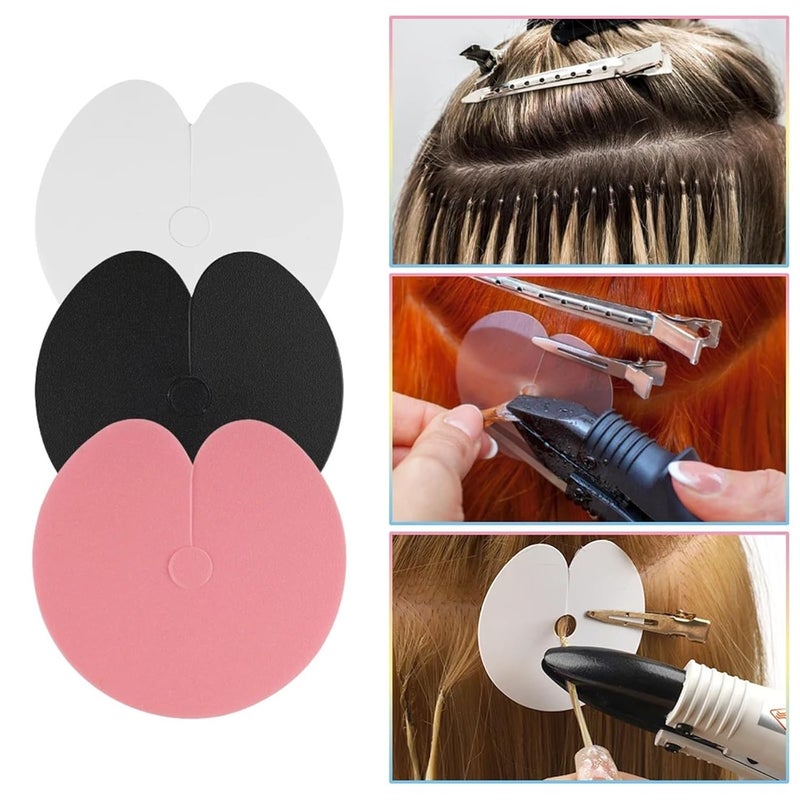 Hair Extension Tool Kit 250 Pcs Heat Shield Guards For Hair Extensions Protector Shields Thick Templates Bonding Keratin Guard(Pink) - Image 3