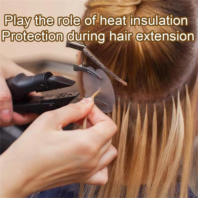 Hair Extension Tool Kit 250 Pcs Heat Shield Guards For Hair Extensions Protector Shields Thick Templates Bonding Keratin Guard(Pink) - Image 4
