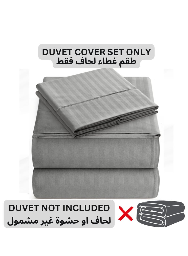 TW Premier TW Hotel Duvet Cover Stripe 220x240cm King Size 6 Pcs Set - 1 Duvet Cover 220x240cm (Without Filling) 1 Fitted Bed Sheet 200x200+30cm - 4 Pillow Cases 48x74+5cm - Quilt Cover Set - Image 2