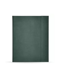 FIS Magnetic Folder Italian PU Cover with Writing Pad, Ivory Paper, A4 Size, Single Ruled 96 Sheets with Gift Box, Green Color