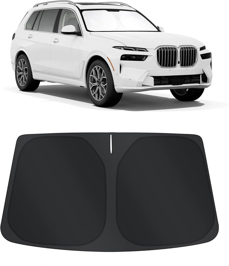 TINGLU Sun Shade for BMW X7 3.0L xDrive40i 2021-2024 2025 Accessories Windshield Sun Shade Window Shade UV Rays Protection Sun Visor Cover with Steering Wheel Sunshade Storage Bag Easy lifting build - Image 1