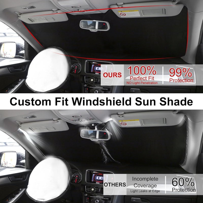 TINGLU Sun Shade for BMW X7 3.0L xDrive40i 2021-2024 2025 Accessories Windshield Sun Shade Window Shade UV Rays Protection Sun Visor Cover with Steering Wheel Sunshade Storage Bag Easy lifting build - Image 4