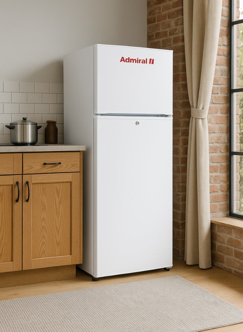 Admiral 220 L Gross / 169 L Net, Double Door Refrigerator, Defrost, R600a Refrigerant, Temperature Control, Inside Light, Inside Condenser, Vegetable Crisper, Bottle Racks, Removable Gasket, Adjustable Foot ADTM22RSP ADTM22RSP white - Image 2