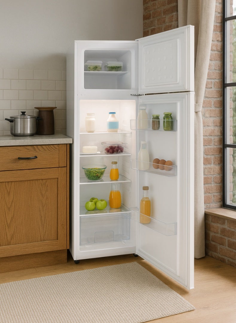 Admiral 220 L Gross / 169 L Net, Double Door Refrigerator, Defrost, R600a Refrigerant, Temperature Control, Inside Light, Inside Condenser, Vegetable Crisper, Bottle Racks, Removable Gasket, Adjustable Foot ADTM22RSP ADTM22RSP white - Image 3
