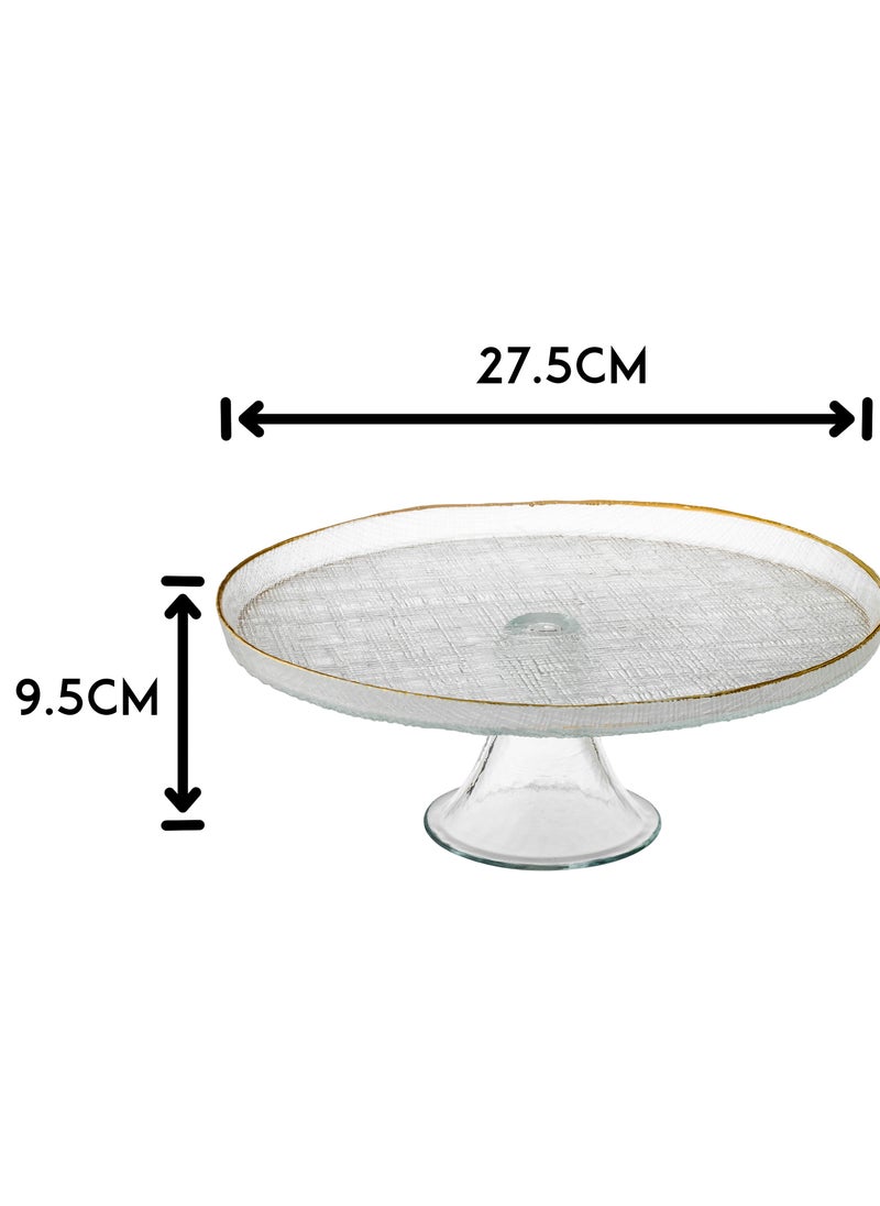 Dania A glass serving dish with a base for nuts, fruits, and all other servings Clear 27.5*9.5 cm  - Image 4