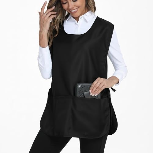Xeoxarel 3 Pack Unisex Cobbler Apron with 3 Pockets Vest, Universal Apron for Men or Women Black - Image 3