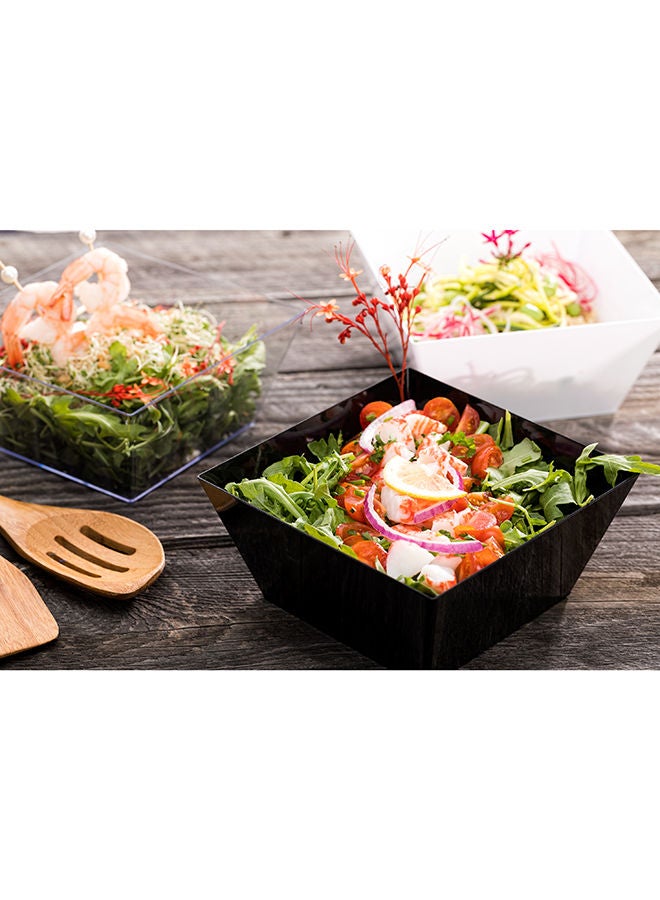 Restaurantware 18 Ounce Plastic Square Bowls, 25 Medium Square Plastic Serving Bowls - Recyclable, Crack-Resistant, Black Plastic Square Disposable Bowls, Durable, For Parties Or Catering Events - Image 5