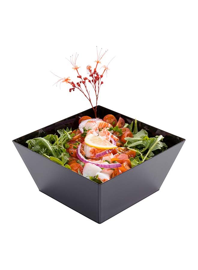 Restaurantware 18 Ounce Plastic Square Bowls, 25 Medium Square Plastic Serving Bowls - Recyclable, Crack-Resistant, Black Plastic Square Disposable Bowls, Durable, For Parties Or Catering Events - Image 4