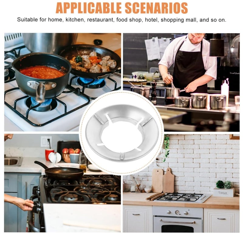 SHUTTLE ART 4 pcs Silver Gas Saver Burner Stand, Gas Burner Cover, Gas Saver Jali, Home Gas Stove Fire & Windproof Energy Saving Stand Gas Stove Stand Protector Max Gas Saviour - Image 3