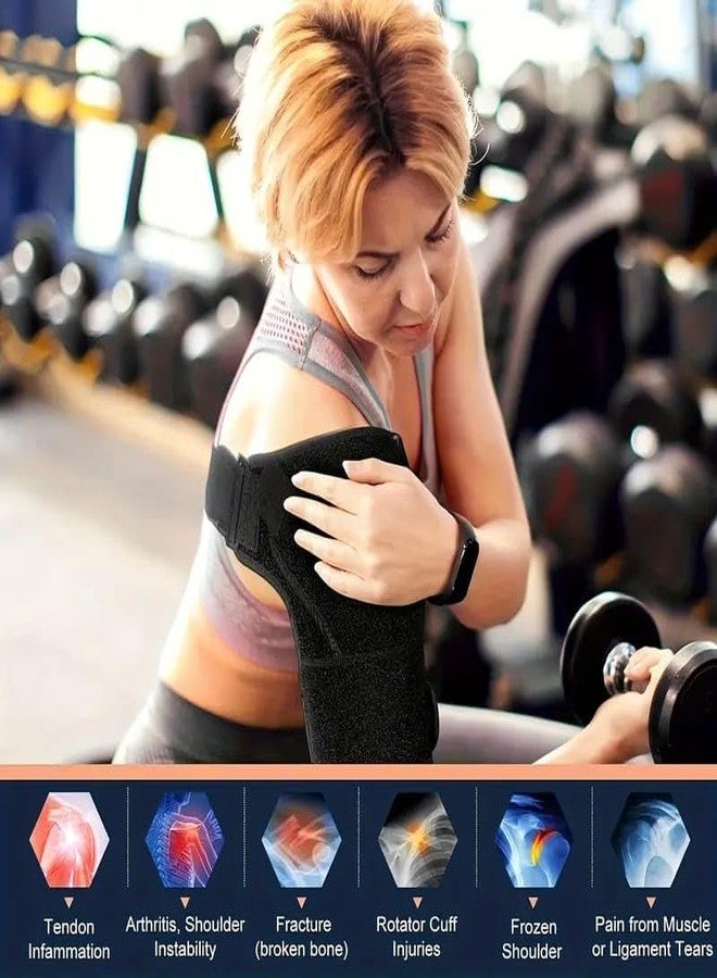 KAIDAA Shoulder Support Brace for Men & Women Pain Relief & Support for Rotator Cuff, AC Joint & Dislocated Shoulder - Adjustable Shoulder Support Strap | Neoprene Foam | Universal (Black) Pack of 1 - Image 3