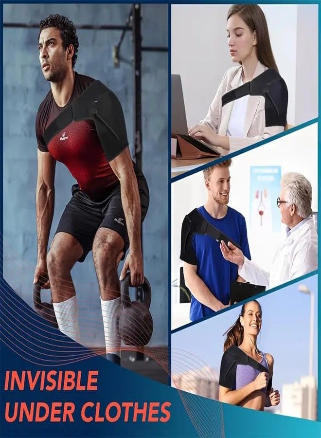 KAIDAA Shoulder Support Brace for Men & Women Pain Relief & Support for Rotator Cuff, AC Joint & Dislocated Shoulder - Adjustable Shoulder Support Strap | Neoprene Foam | Universal (Black) Pack of 1 - Image 5