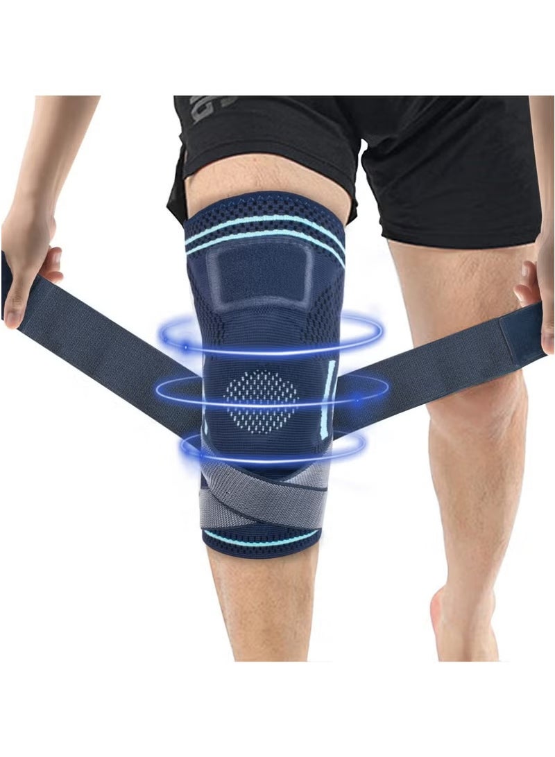 Knee Brace Compression Sleeve with Silicone Gel Support - Patella Stabilizer for Arthritis, Sports, Running, Weight Lifting, Meniscus Tear Relief, Comfortable & Breathable for Men & Women,Knee Pads - Image 1