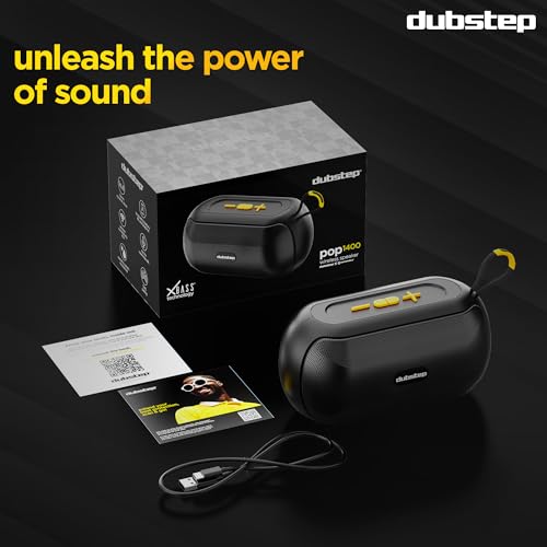 Dubstep Pop 1400 Wireless Speaker with 14W Output, 16 Hrs Playtime, 52mm Dynamic Driver, TWS Pairing (Black) - Image 4