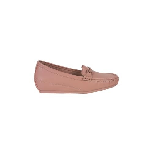 Mochi Women Pink Casual Faux Leather Loafer Slip-Ons with Wedge Heel Shoes UK/6 EU/39 (31-799) - Image 4