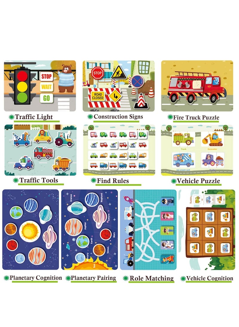 Montessori Toys Educational Busy Book, Early Learning Interactive Toys for Kids, Sensory Toy Preschool Activity Binder Busy Book for Develop Learning Skills (Traffic Theme)  - Image 3
