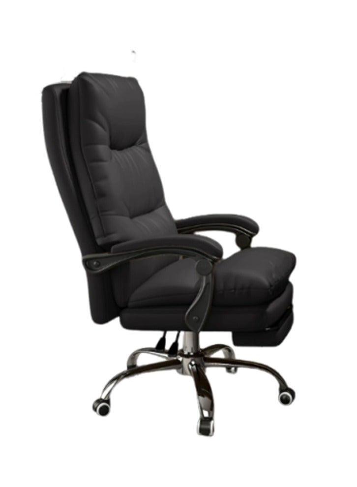 Arabest كرسي مكتب رئيس الأعمال كرسي مريح لغرفة المؤتمرات مكتب منزلي دراسة غرفة نوم كرسي كمبيوتر مريح مع مسند للقدم، مسند ذراع (أسود) - Image 1