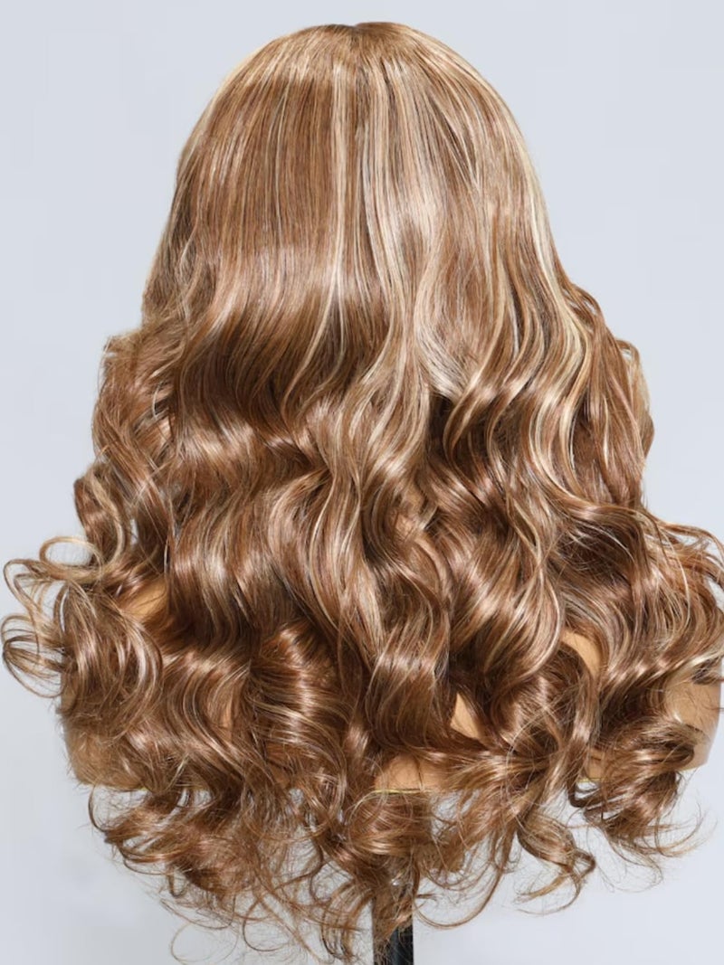 UNICE Pre Everything 13X4 Pre Cut Lace Front Glueless Wig Brown Blonde Highlight Body Wave Wig Pre Bleached Invisible Bye Bye Knots Wig Human Hair Pre Plucked 150% Density 18inch - Image 4