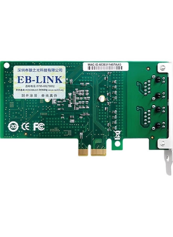 Eb-Link Intel 82576 Chip, Pci-E X1 Gigabit Dual-Port Server Network Card, 2 Network Ports, Soft Router, Ros Aggregation - Image 1